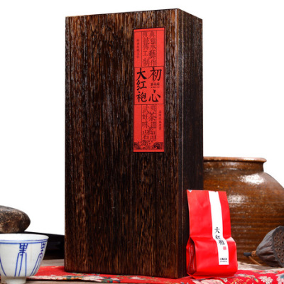 武夷山大红袍茶叶256G 实木火烧做旧茶叶礼盒装 武夷岩茶