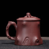 宜兴原矿紫砂盖杯纯全手工紫泥梅桩杯子茶具