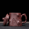 宜兴原矿紫砂盖杯纯全手工紫泥梅桩杯子茶具