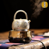 莺歌烧电陶炉煮茶家用茶炉 小型台式铁壶银壶泡茶煮茶器 黑金修竹