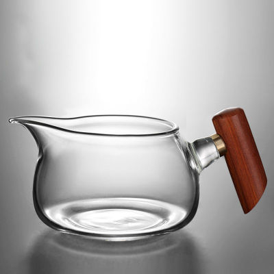 日式加厚分茶器侧把公道杯家用耐热玻璃公杯茶漏套装茶海功夫茶具