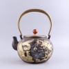 古生铸铁铁壶，铜盖铜梁，容量1.2升编码：gh0019