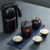 黑陶便携旅行茶具套装一壶三杯一罐快客杯户外功夫泡茶包定制LOGO