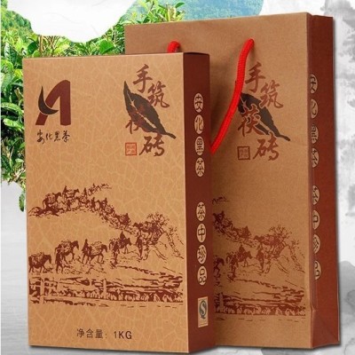 2017年金花茯砖茶1kg安化黑茶1000g原叶茯茶砖茶 包邮