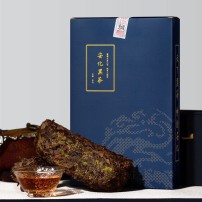 安化黑茶茯砖茶品质级入门黑茶大蓝盒一公斤金花茂盛