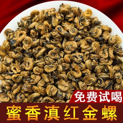 云南凤庆滇红茶黄金螺浓香型 单芽蜜香金螺 古树红茶茶叶散装