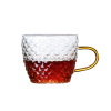 小茶杯耐热玻璃日式锤纹功夫茶具品茗杯家用带把水杯小杯子品茶杯