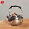 莺歌烧新品煮茶壶 316不锈钢烧水壶煮茶器具 红玛瑙心经不锈钢壶