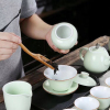 喝茶泡茶白瓷功夫茶具茶盘套装家用简约泡茶壶盖碗茶杯整套