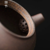 日式粗陶手作腊梅茶壶原矿功夫茶具泡茶器岩泥带把单壶复古泡茶壶