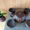 特惠云南建水纯手工石瓢彩填紫陶壶，1⃣️彩填壶4素杯，普洱茶具精湛古朴