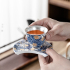 珐琅彩鎏银茶具套装整套家用陶瓷功夫泡茶壶银盖碗银茶杯礼盒