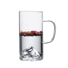 高鹏玻璃杯 新款创意观山杯 加厚透明单层带把绿茶杯 景观泡茶杯