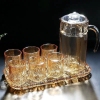 欧式创意水晶玻璃咖啡杯茶杯套装耐热水杯带托盘婚庆送礼佳品