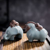 陶瓷茶具创意茶宠可养哥窑开片陶瓷可爱个性猴子马茶玩茶台装饰小摆件