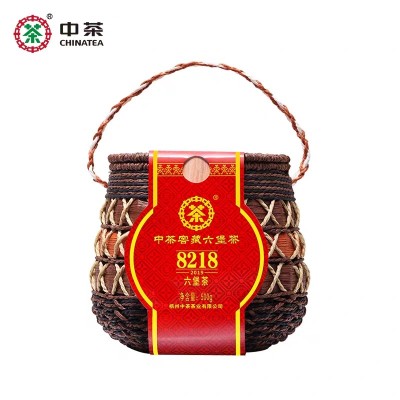 中茶六堡茶8218广西梧州窖藏六堡陈年散茶500g箩装中粮茶叶