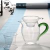 水晶公道杯多颜色高颜值加厚耐热水晶防烫玻璃台湾高洼胶玻璃茶壶